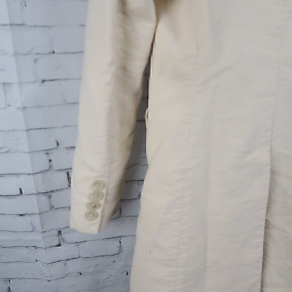 BANANA REPUBLIC CREAM FAUX SUEDE LONG SLEEVE BUTTON DOWN COAT SIZE XS - Picture 13 of 16